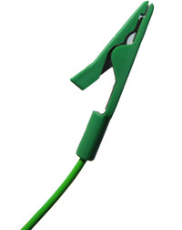 Krokodilklemme -grün- 150 cm Kabel